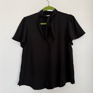 Reitmans Size Small Black Blouse With Neck Tie